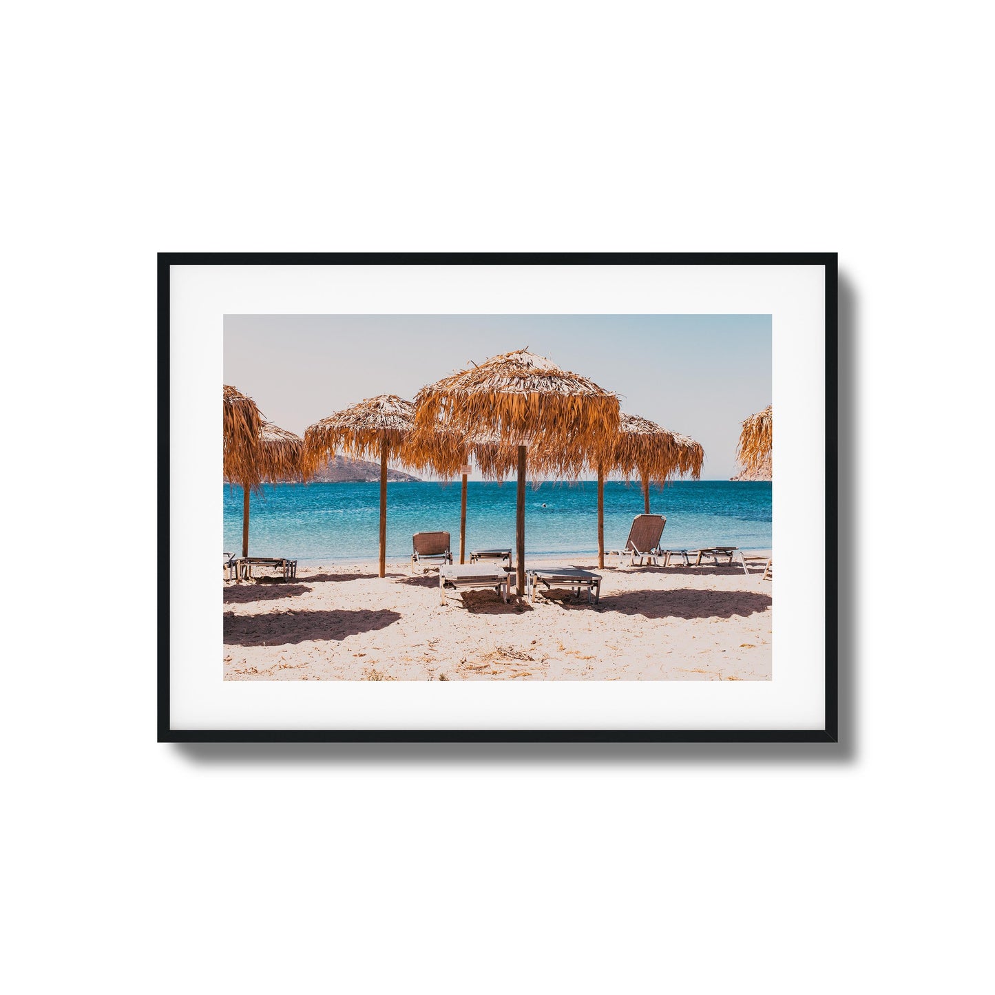 Beach Umbrellas & Ocean Framed Art