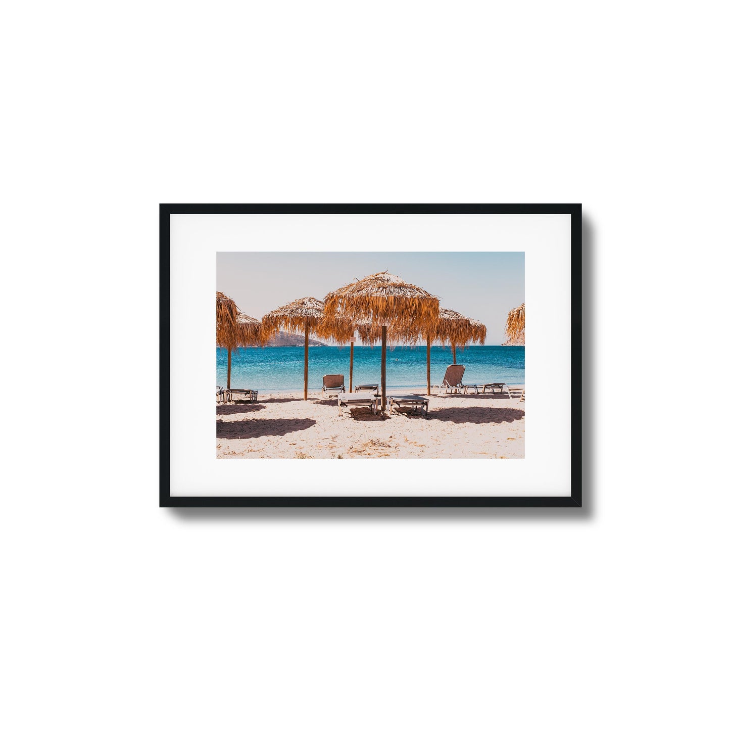 Beach Umbrellas & Ocean Framed Art
