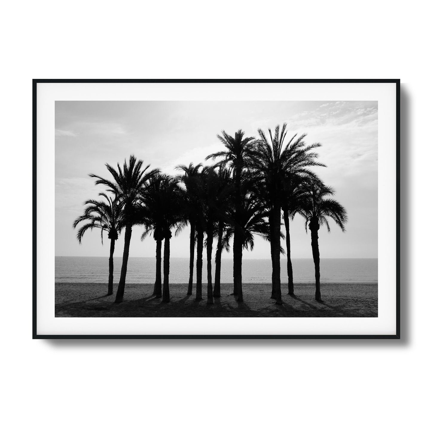 Black Palm Silhouettes Framed Art