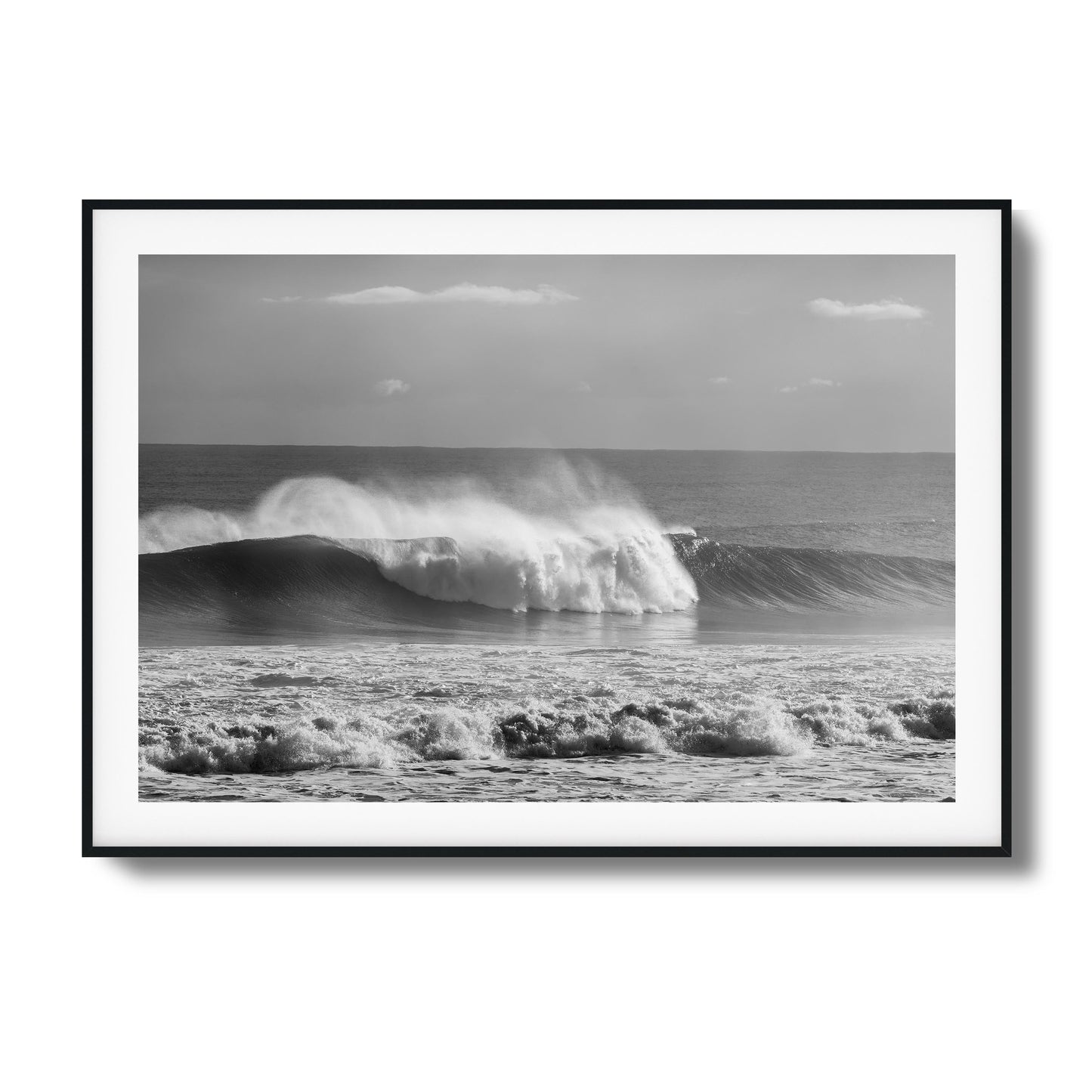 Black & White Wave Crash Framed Art