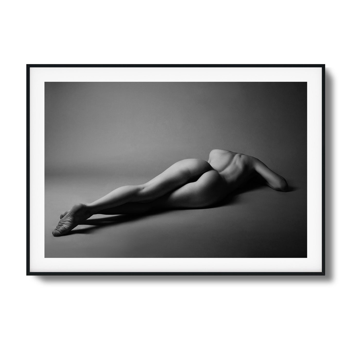 Black and White Nude Recline Framed Art
