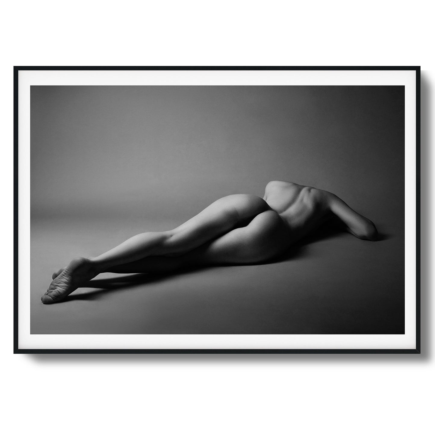 Black and White Nude Recline Framed Art
