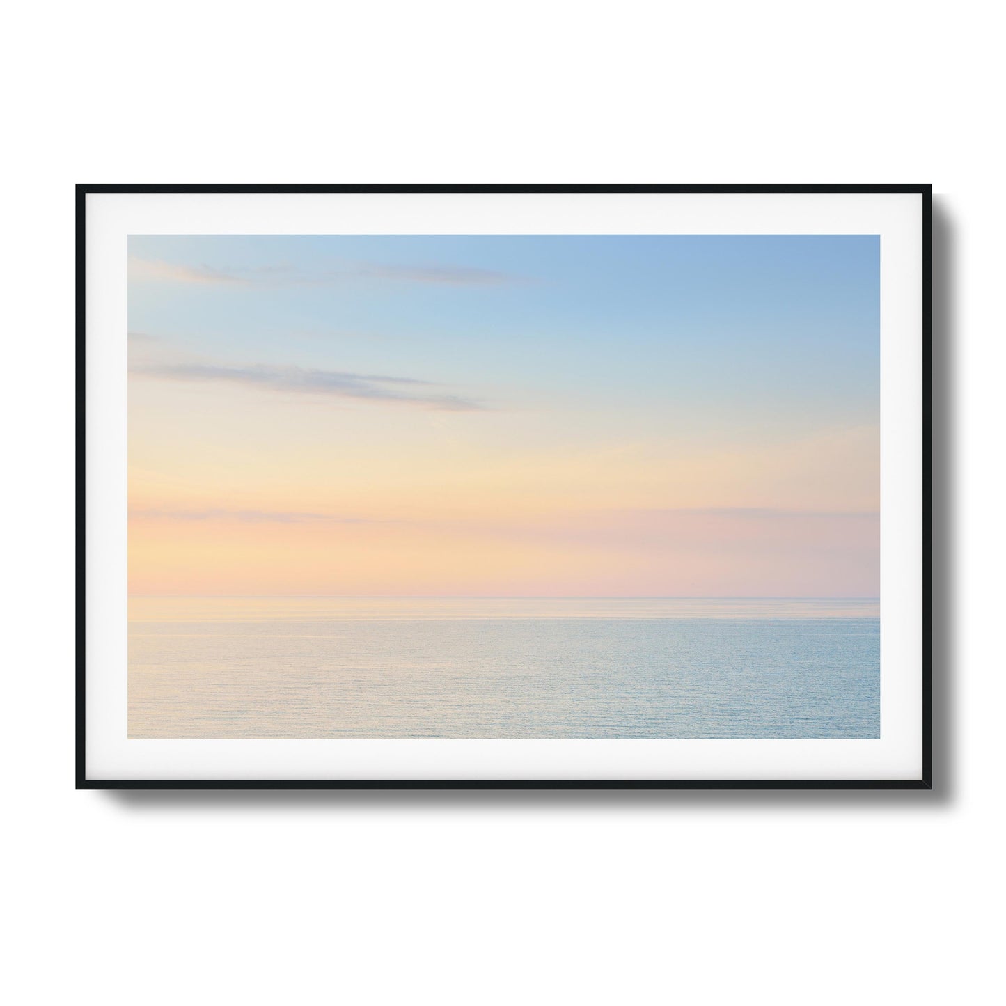 Calm Horizon Pastel Sea Framed Art