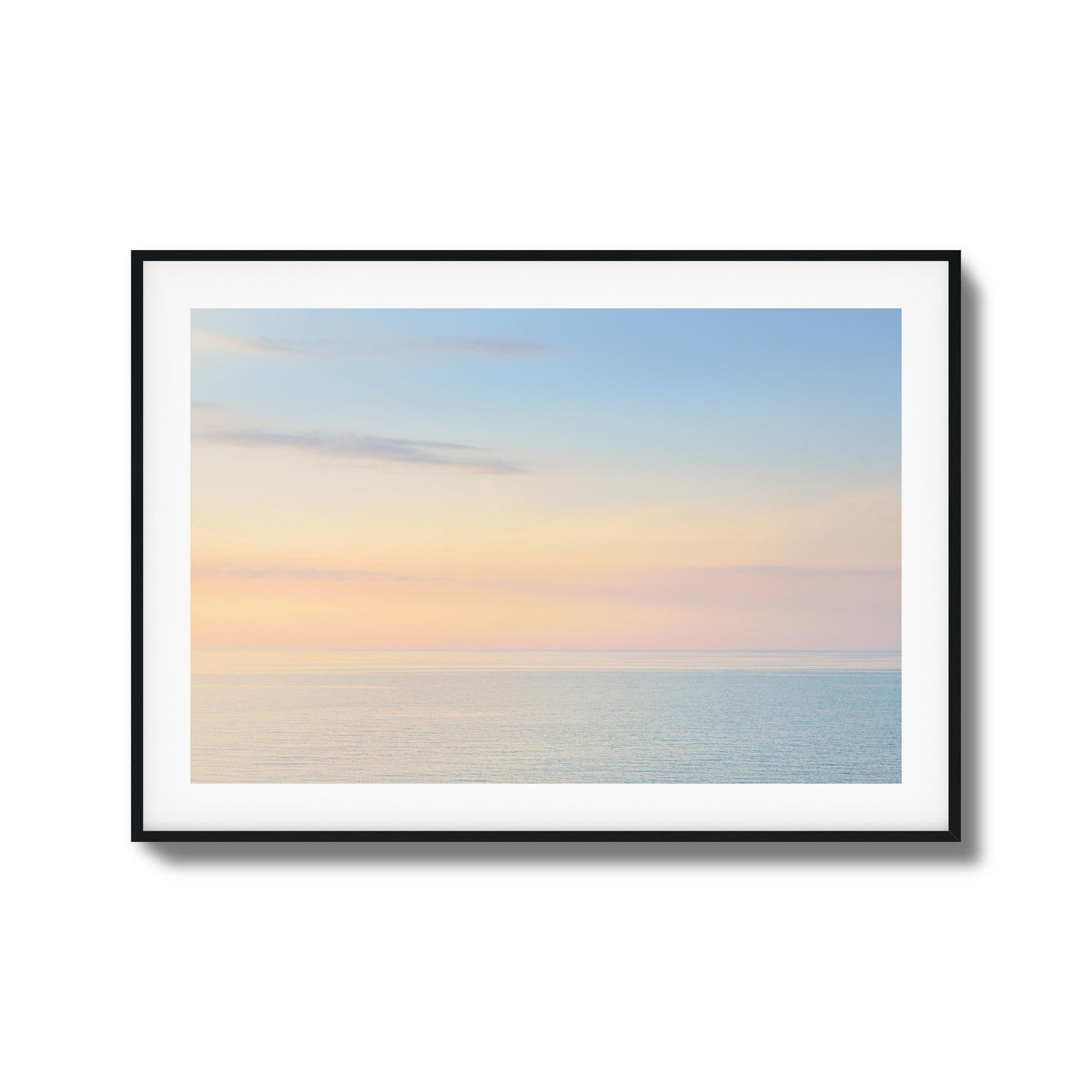 Calm Horizon Pastel Sea Framed Art