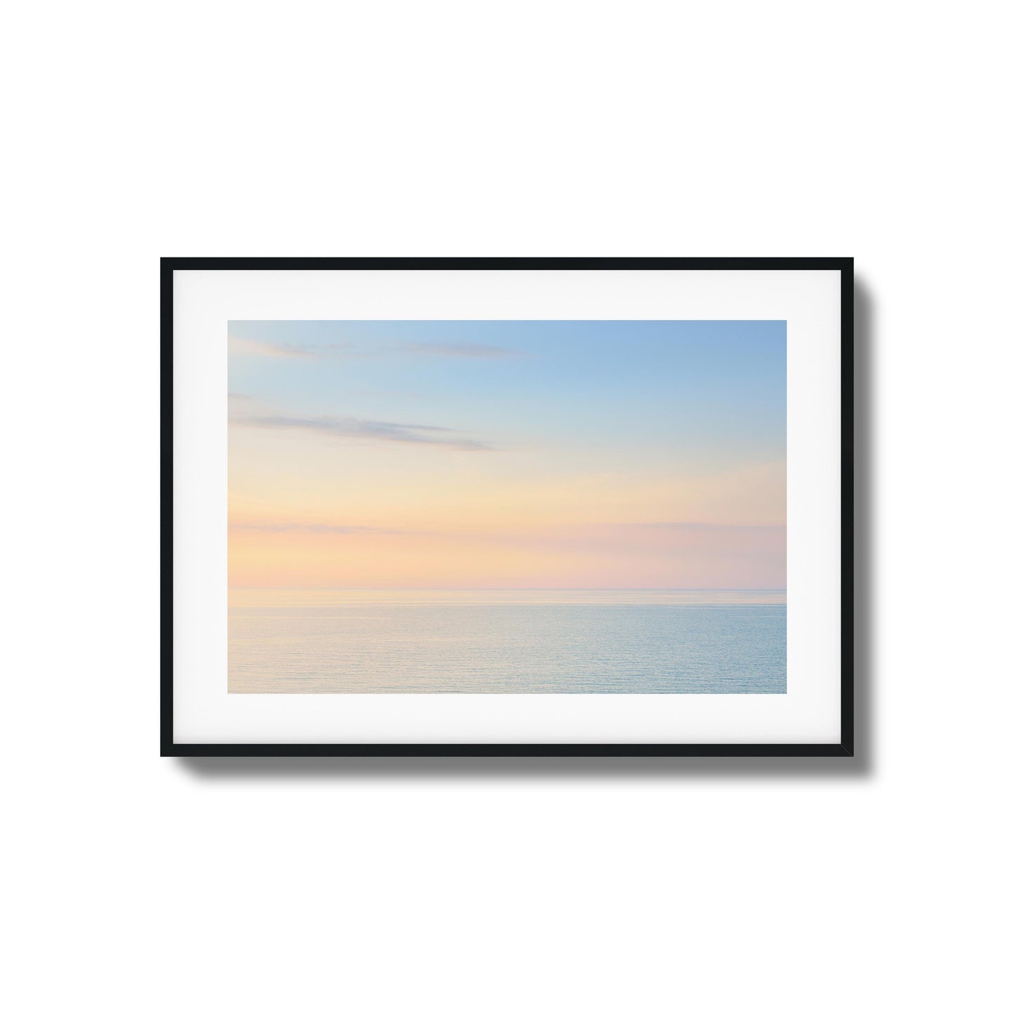 Calm Horizon Pastel Sea Framed Art