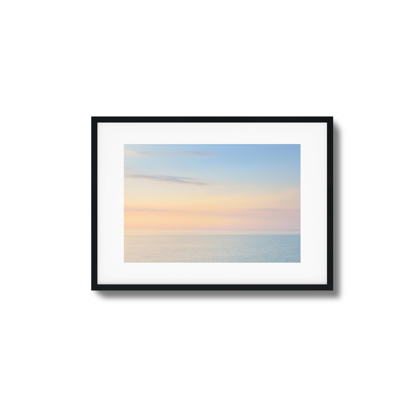 Calm Horizon Pastel Sea Framed Art
