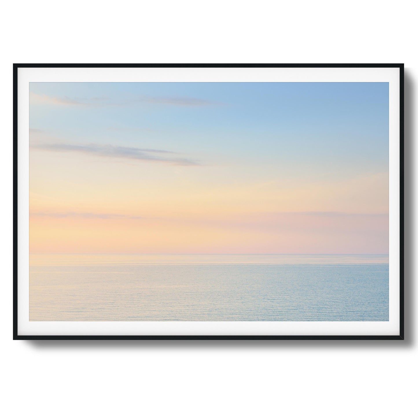 Calm Horizon Pastel Sea Framed Art