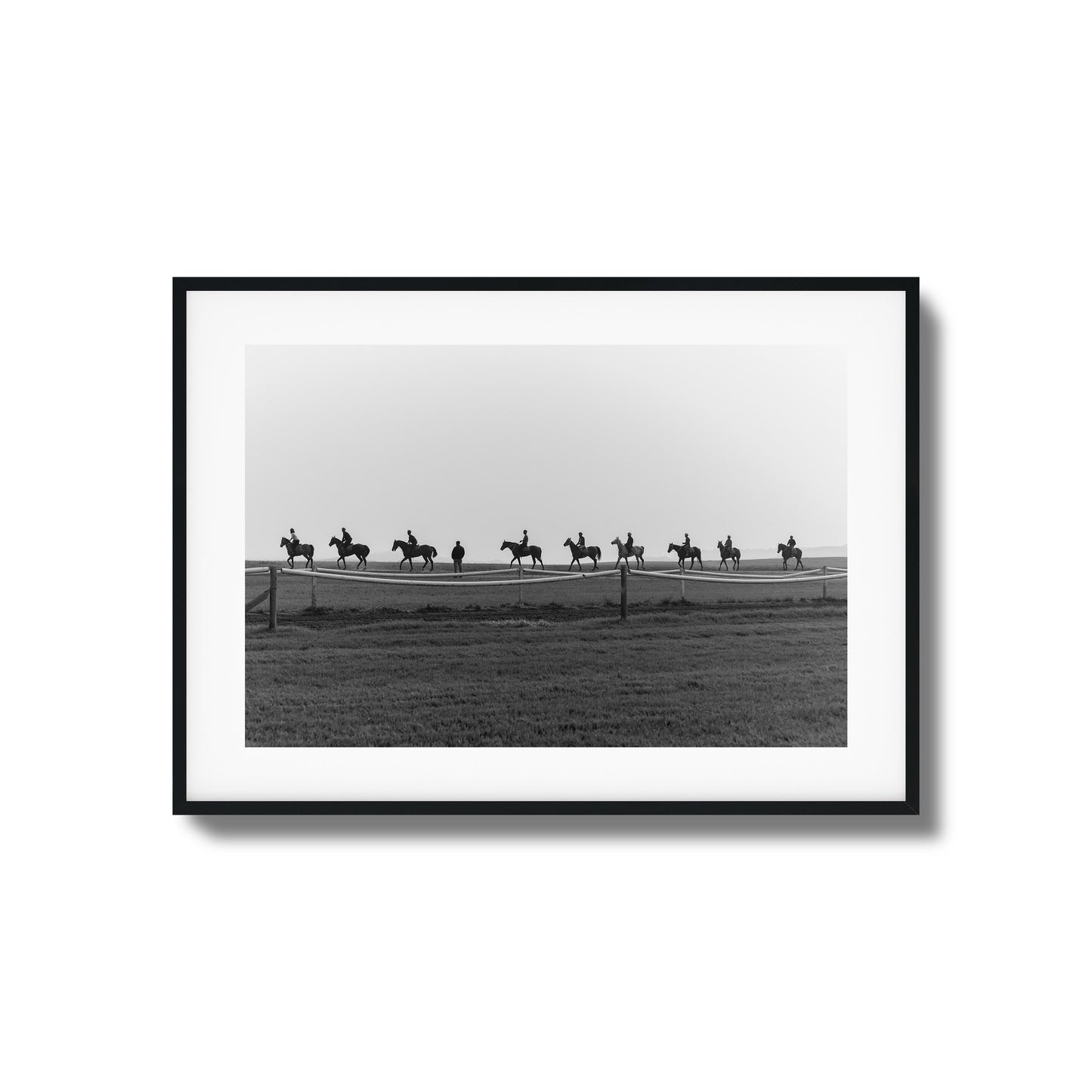 Horseback March in Fog Framed Art