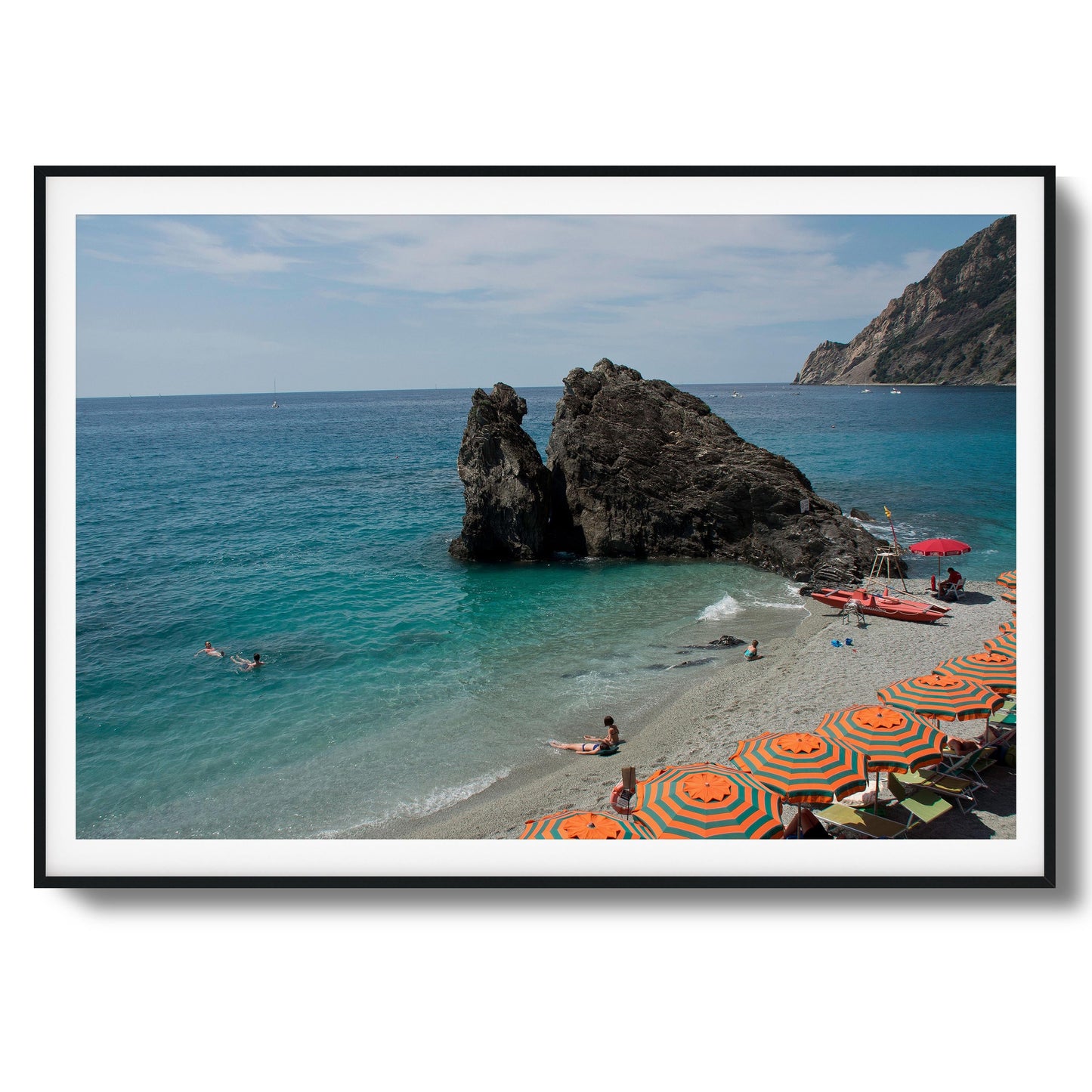 Rocky Cove Beach Scene Framed Art