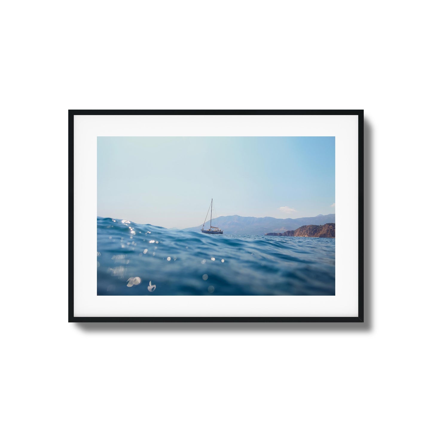 Seascape Sailboat Framed Art