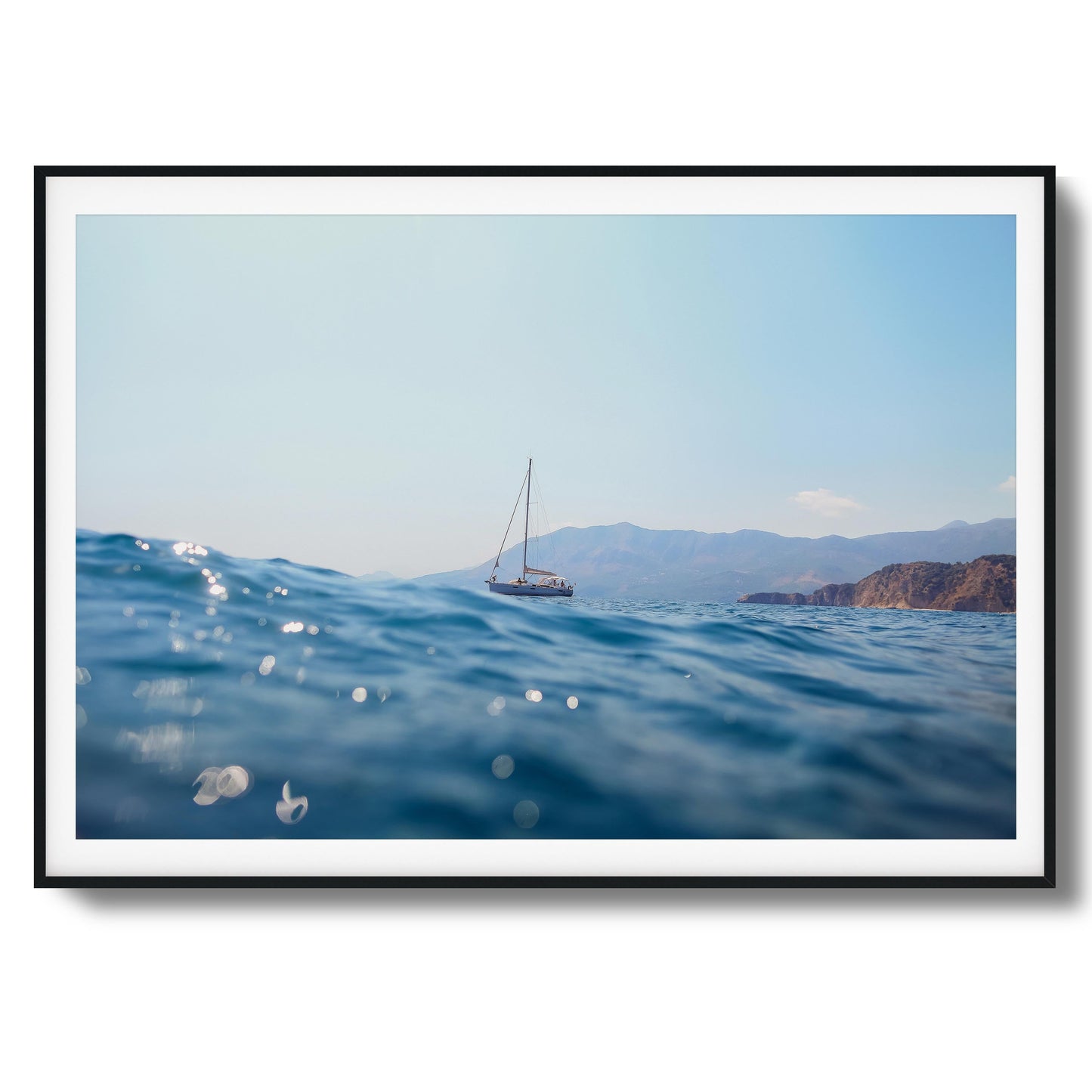 Seascape Sailboat Framed Art