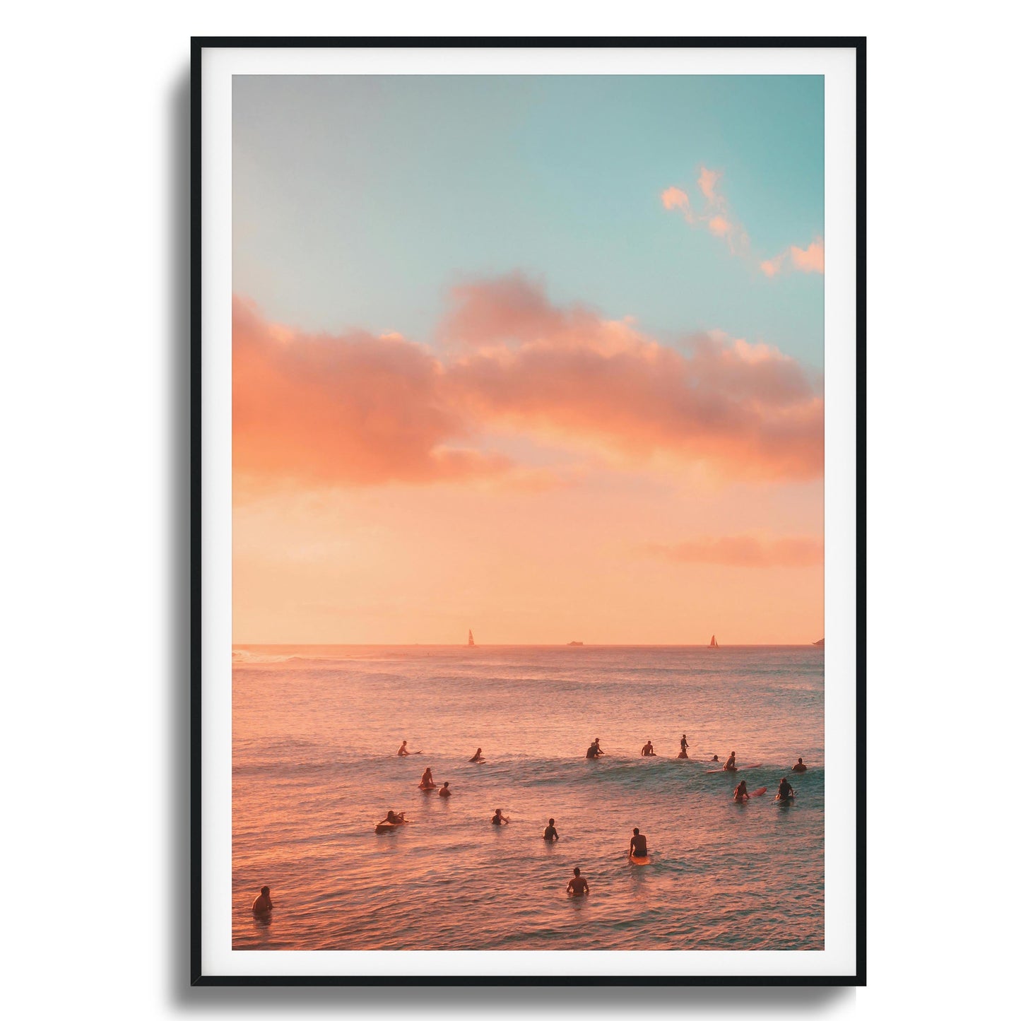 Sunset Lineup Framed Art