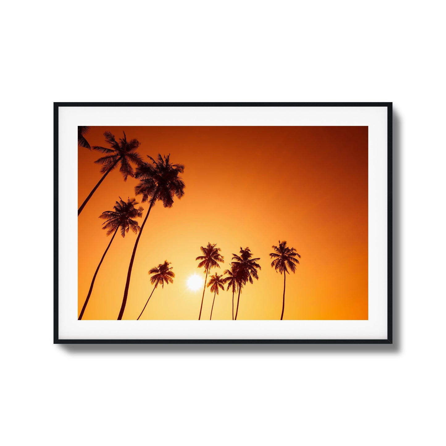 Sunset Palms Glow Framed Art