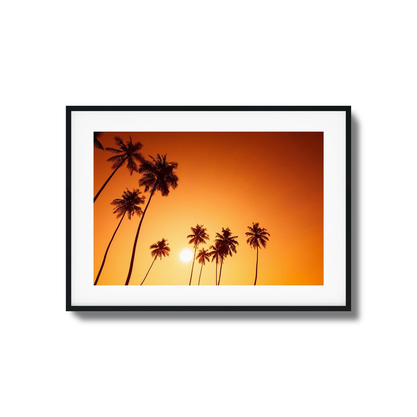 Sunset Palms Glow Framed Art