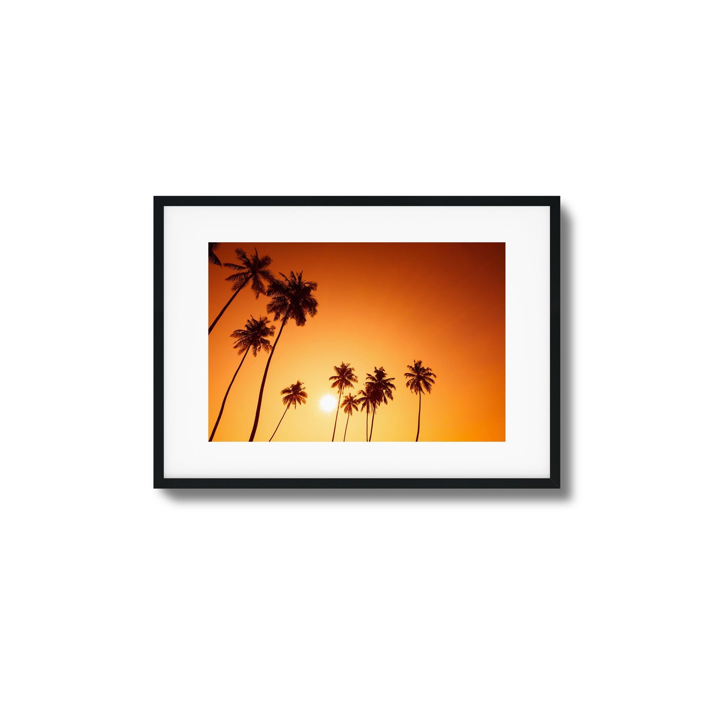Sunset Palms Glow Framed Art