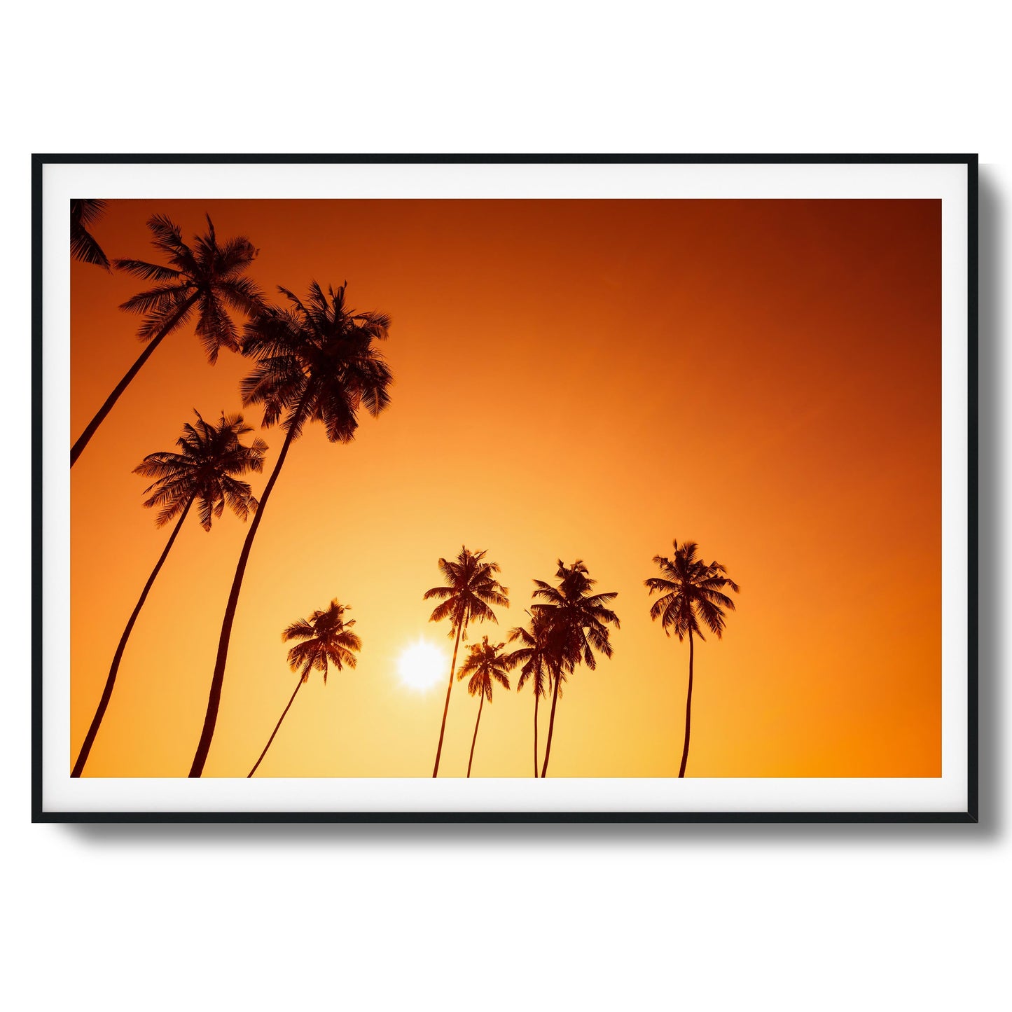 Sunset Palms Glow Framed Art