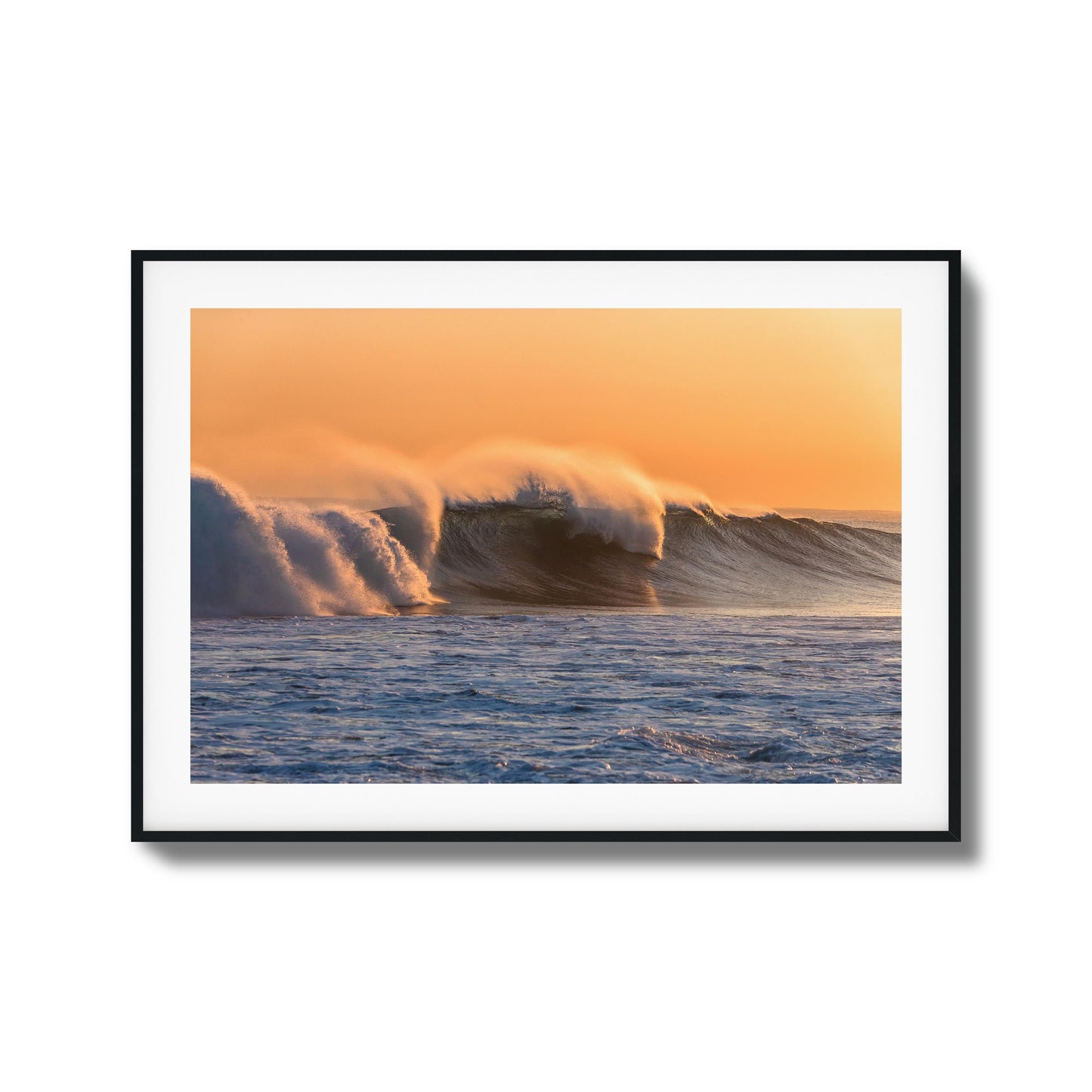 Sunset Waves Crashing Framed Art