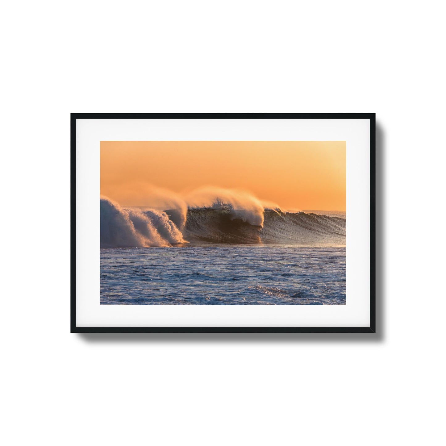 Sunset Waves Crashing Framed Art