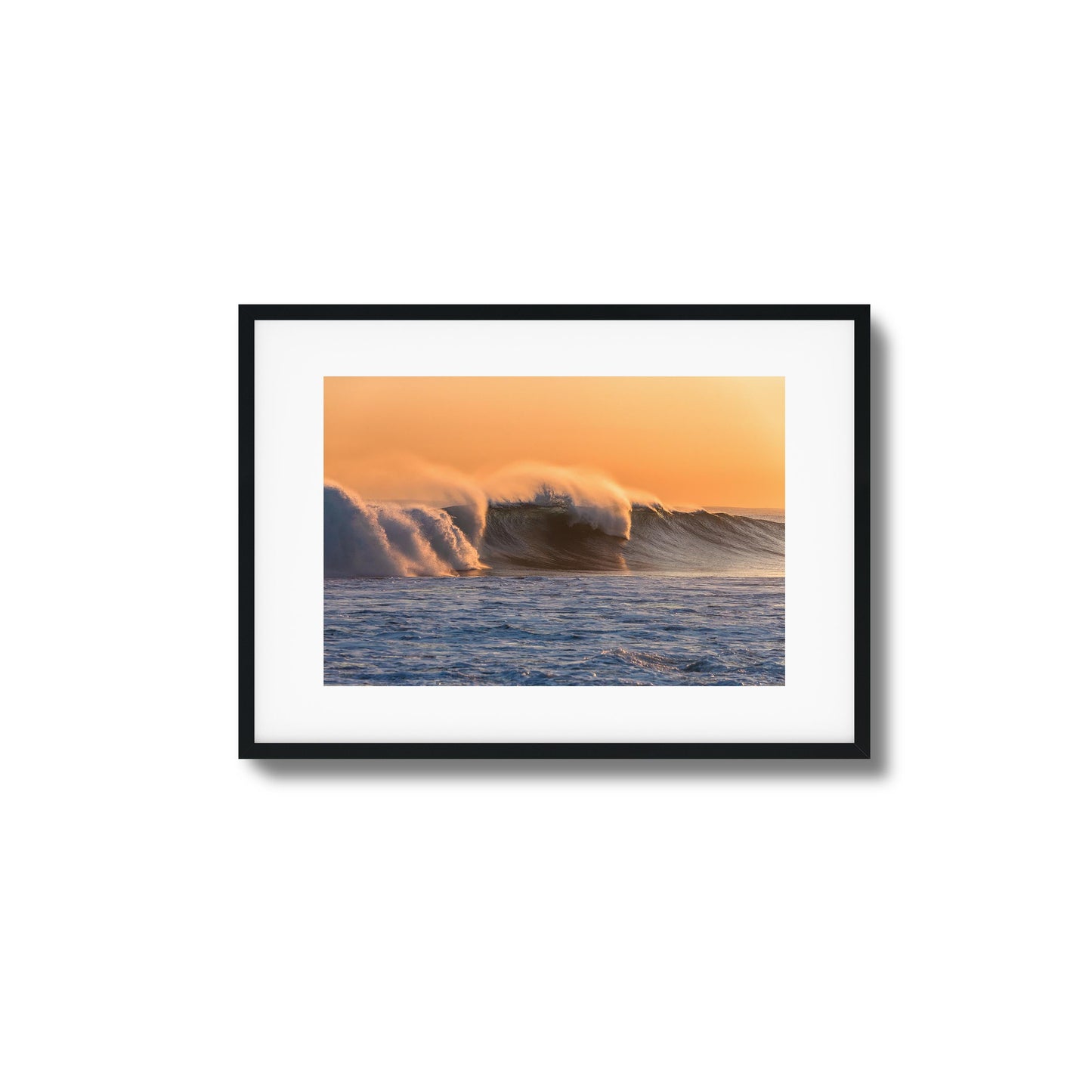 Sunset Waves Crashing Framed Art