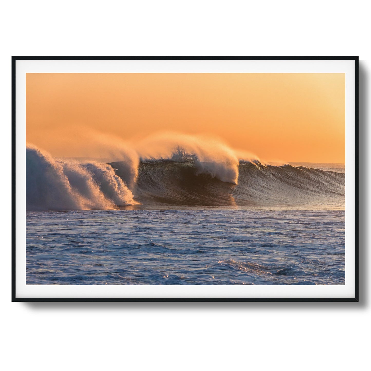 Sunset Waves Crashing Framed Art
