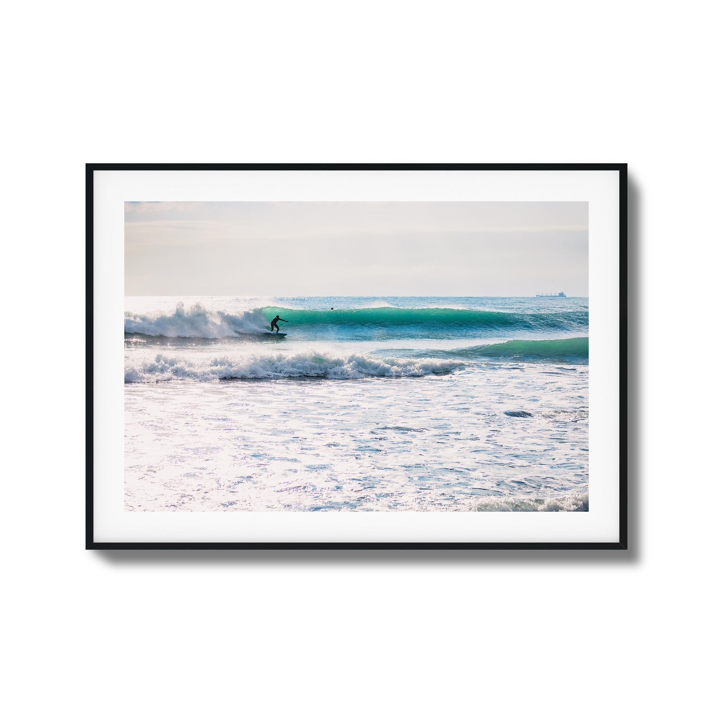 Surfer Catching a Wave Framed Art