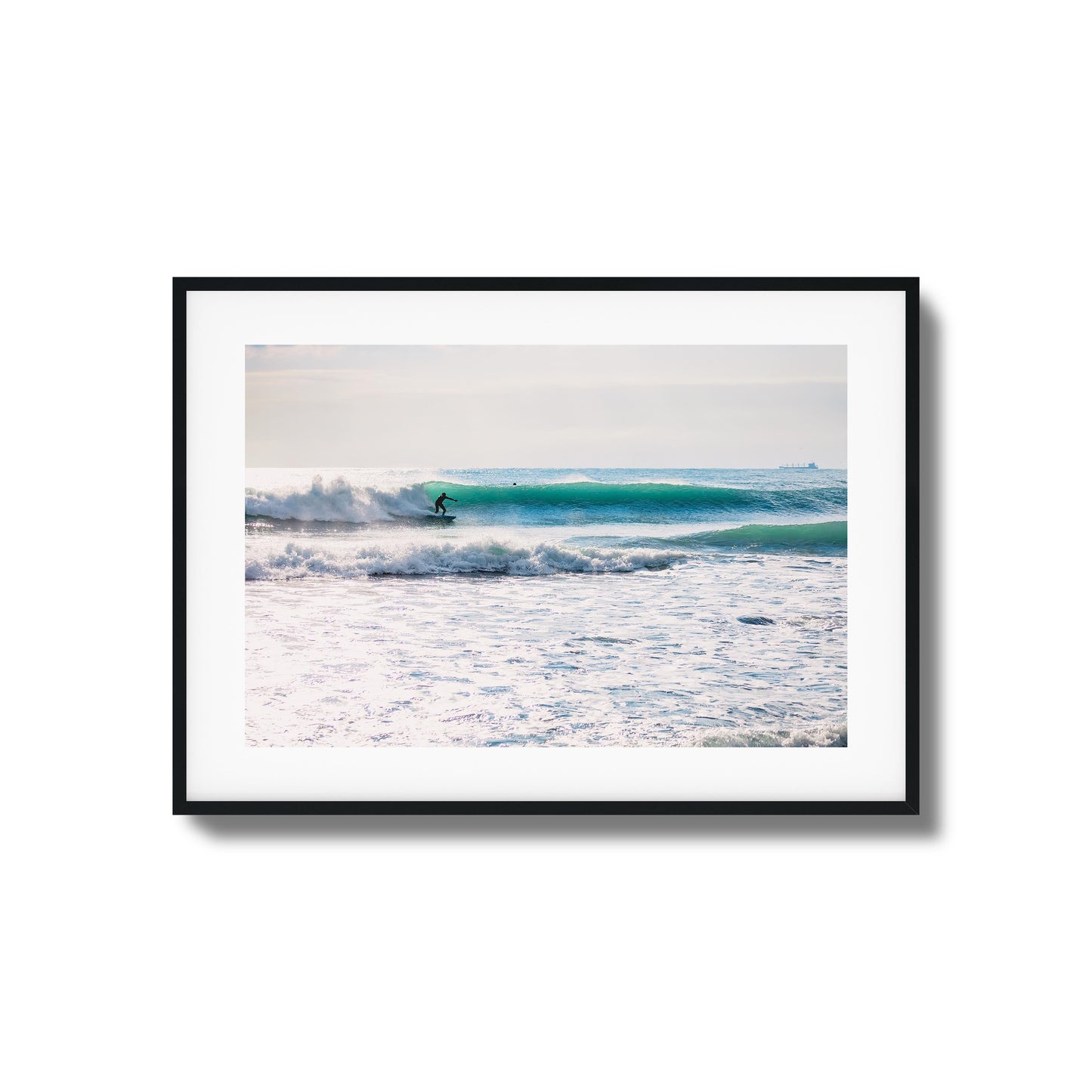 Surfer Catching a Wave Framed Art