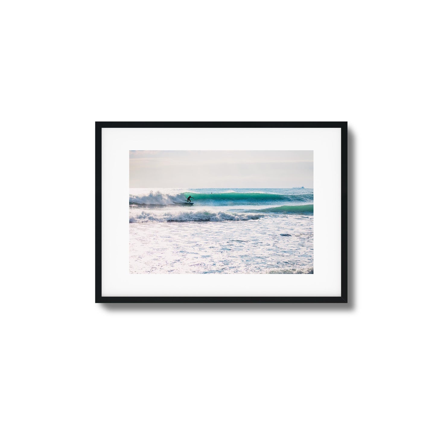 Surfer Catching a Wave Framed Art