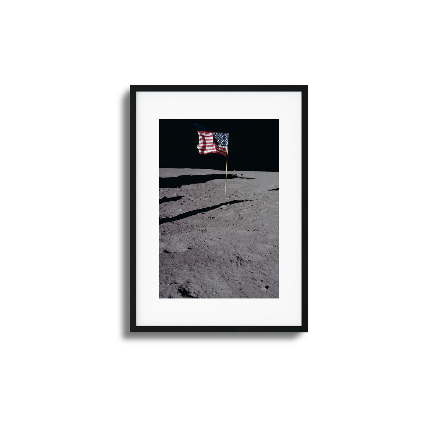US Flag on the Moon Framed Art