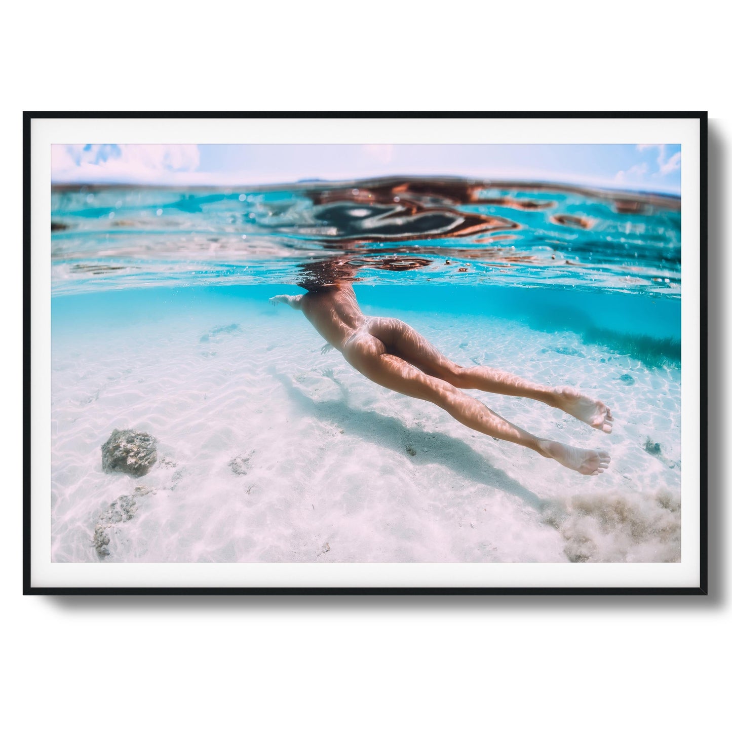 Underwater Nude Swim Framed Art