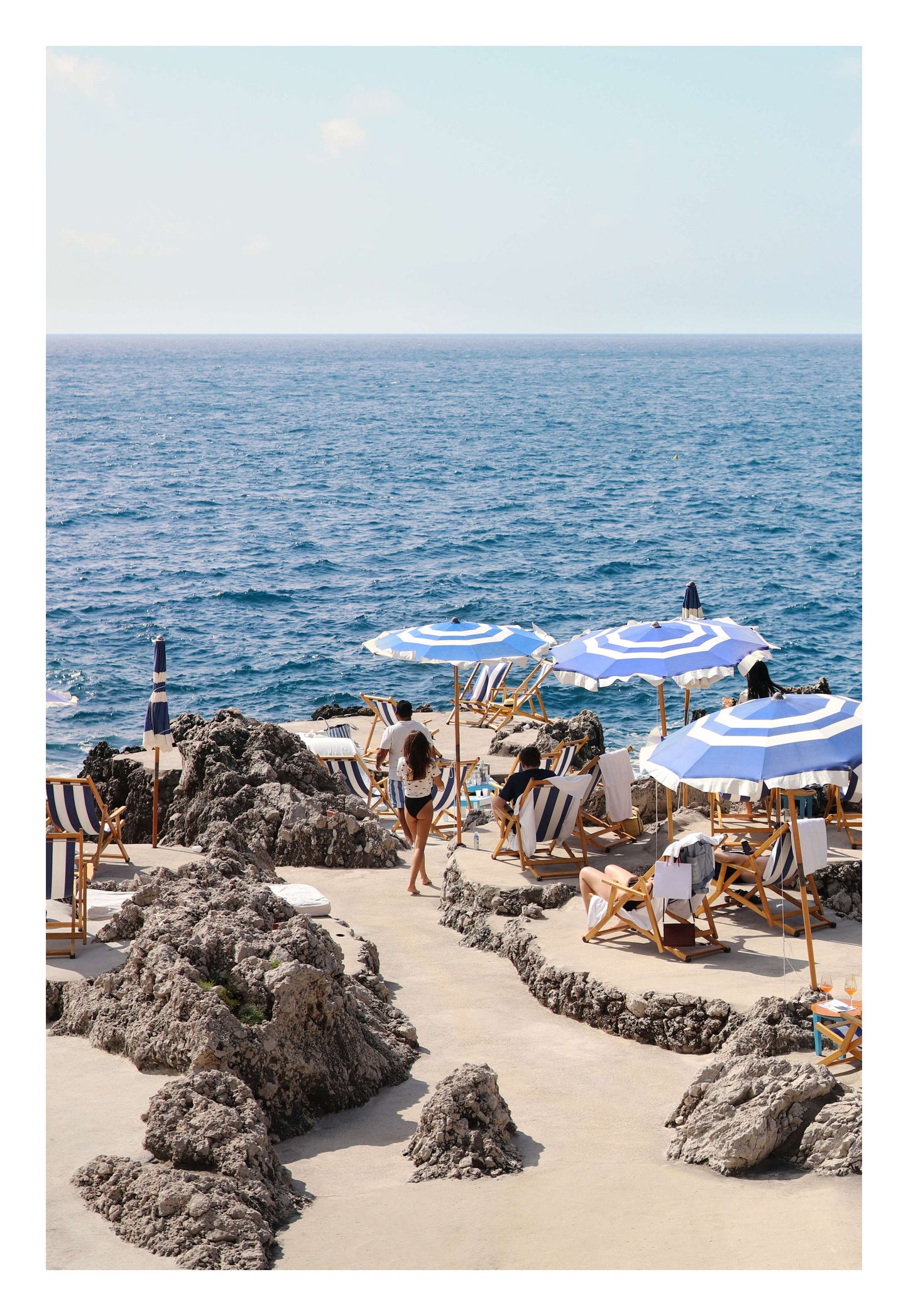 Beach Umbrellas and Sea View Framed Art