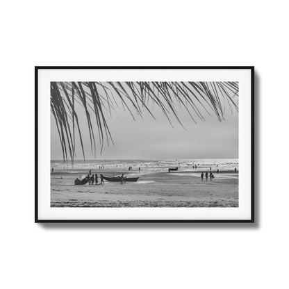 Beach Day in Black & White Framed Art