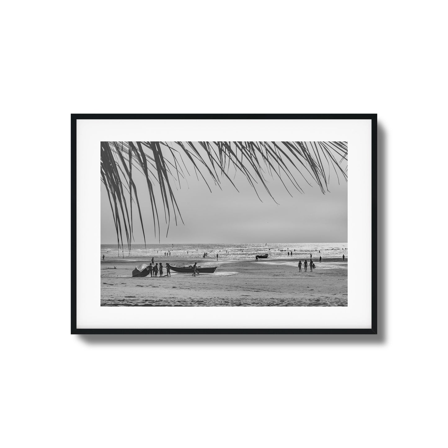 Beach Day in Black & White Framed Art