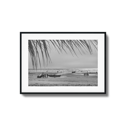 Beach Day in Black & White Framed Art