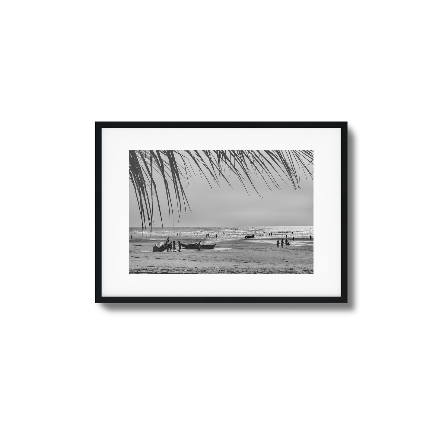 Beach Day in Black & White Framed Art