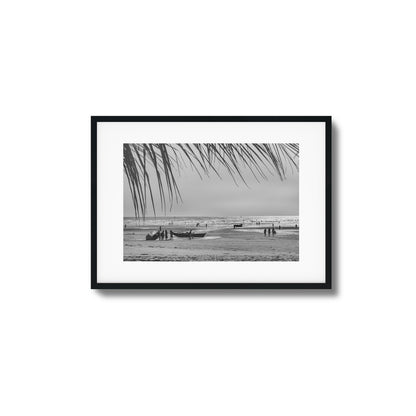 Beach Day in Black & White Framed Art