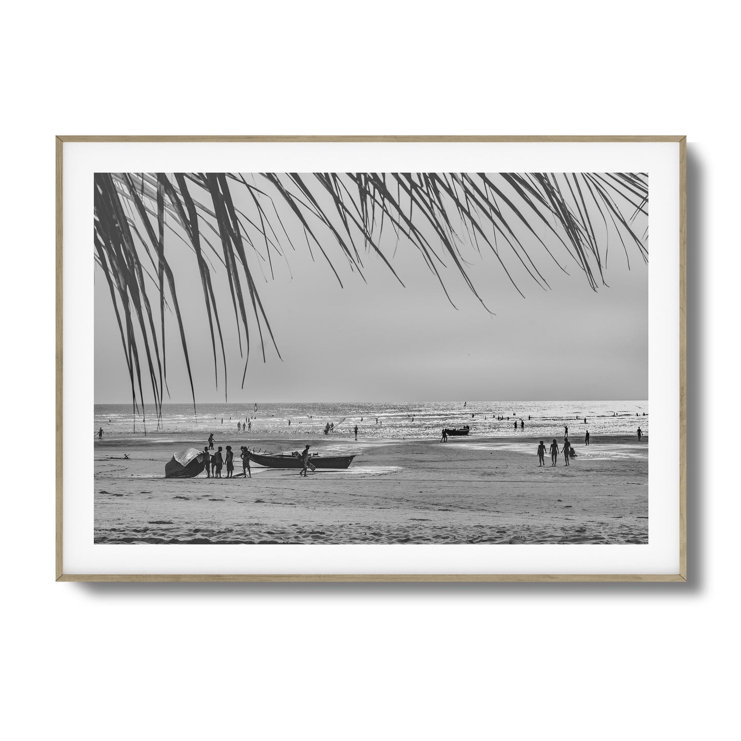 Beach Day in Black & White Framed Art