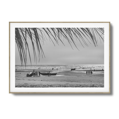 Beach Day in Black & White Framed Art