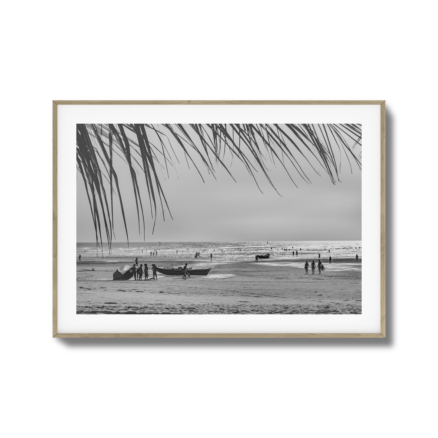 Beach Day in Black & White Framed Art
