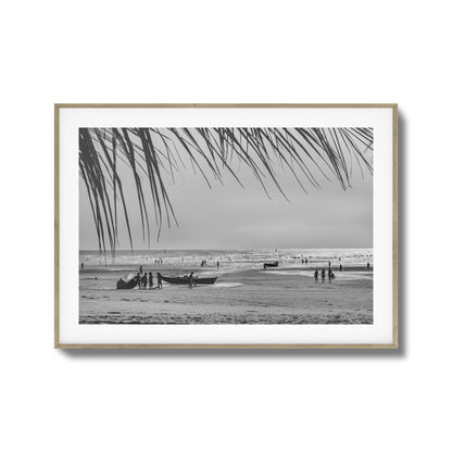 Beach Day in Black & White Framed Art