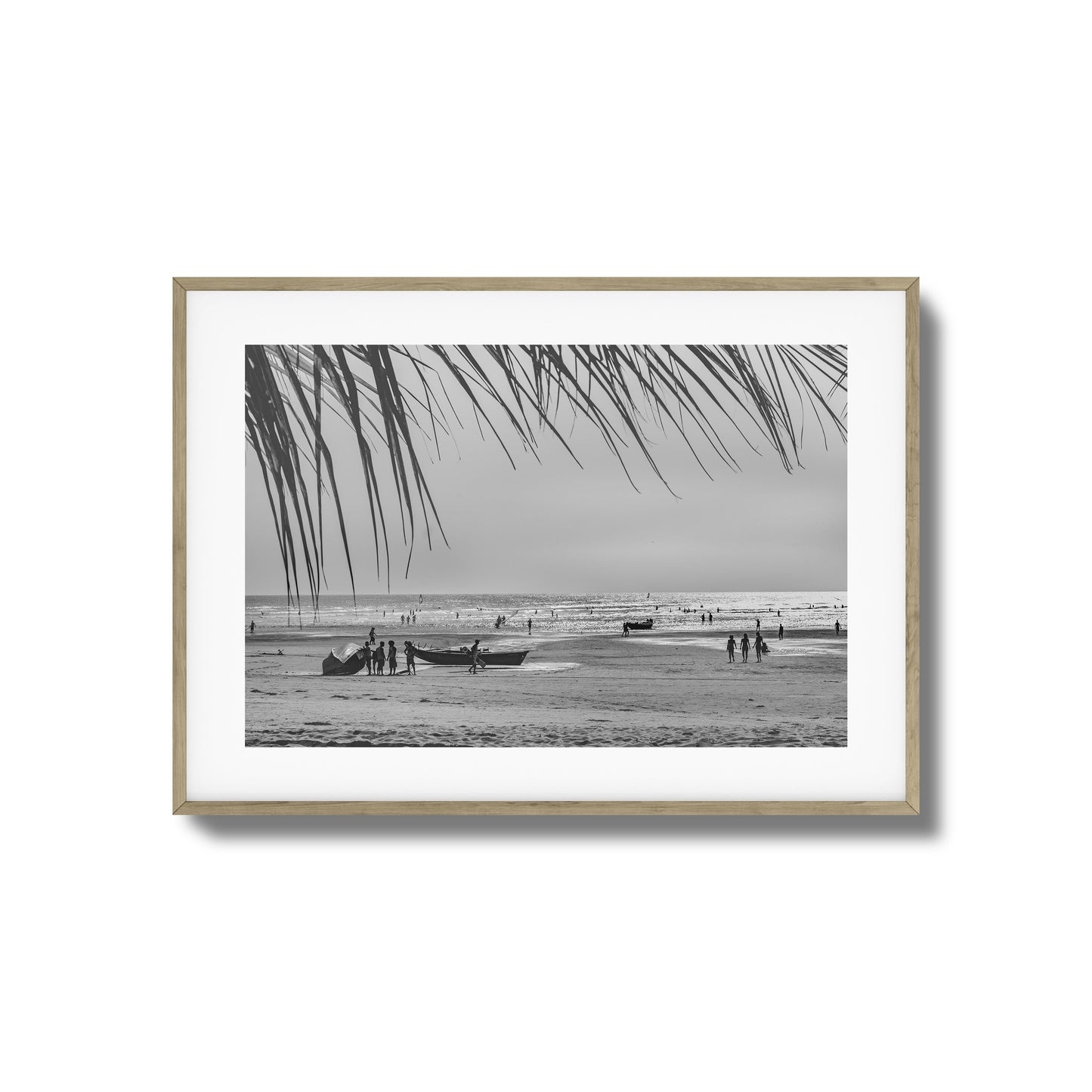 Beach Day in Black & White Framed Art
