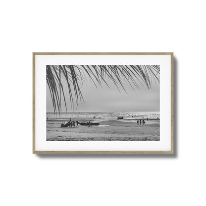 Beach Day in Black & White Framed Art