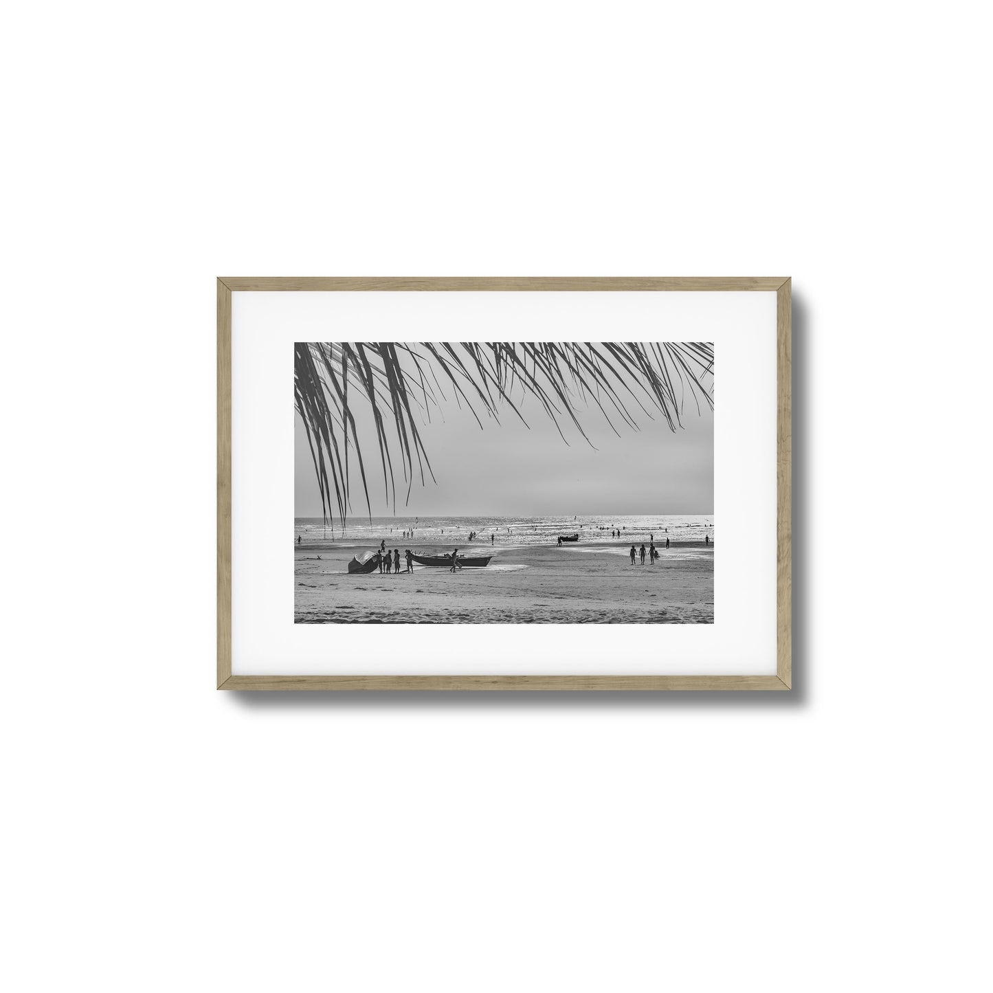 Beach Day in Black & White Framed Art
