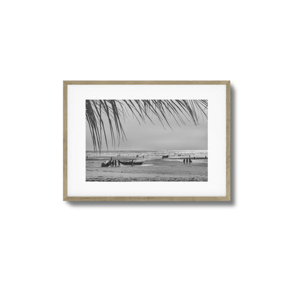 Beach Day in Black & White Framed Art