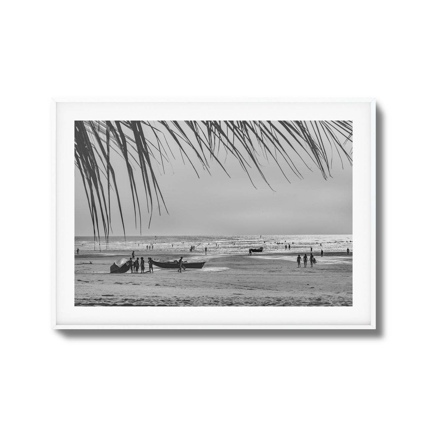 Beach Day in Black & White Framed Art