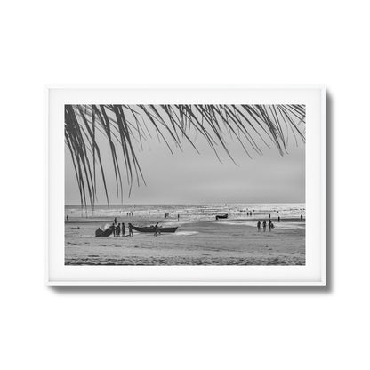 Beach Day in Black & White Framed Art