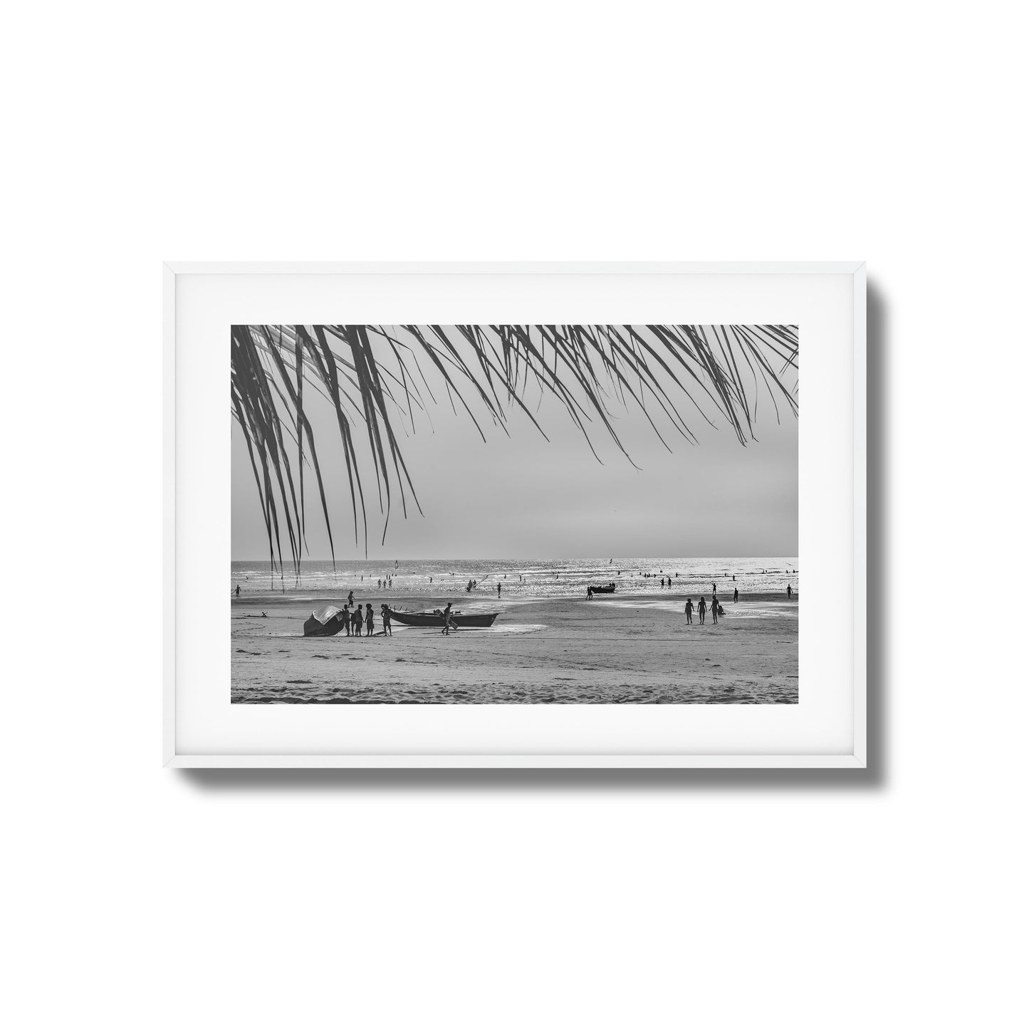 Beach Day in Black & White Framed Art