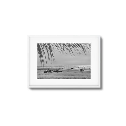 Beach Day in Black & White Framed Art