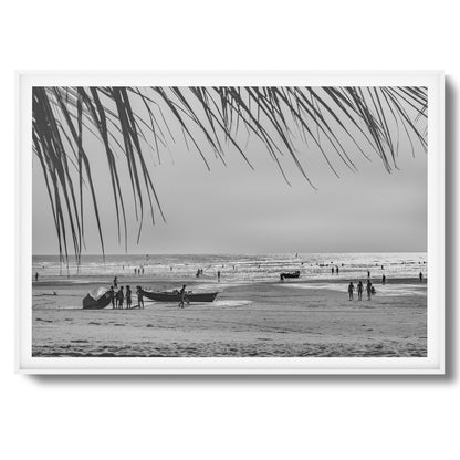 Beach Day in Black & White Framed Art