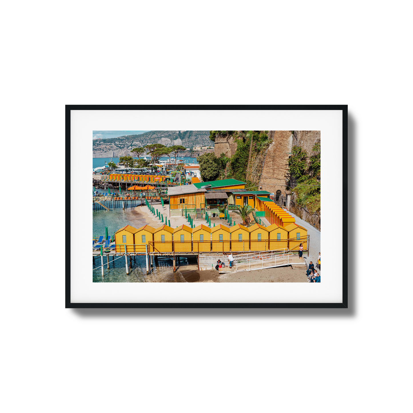 Changing rooms on Sorrento beach, Amalfi Coast