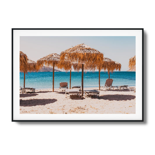Beach Umbrellas & Ocean Framed Art